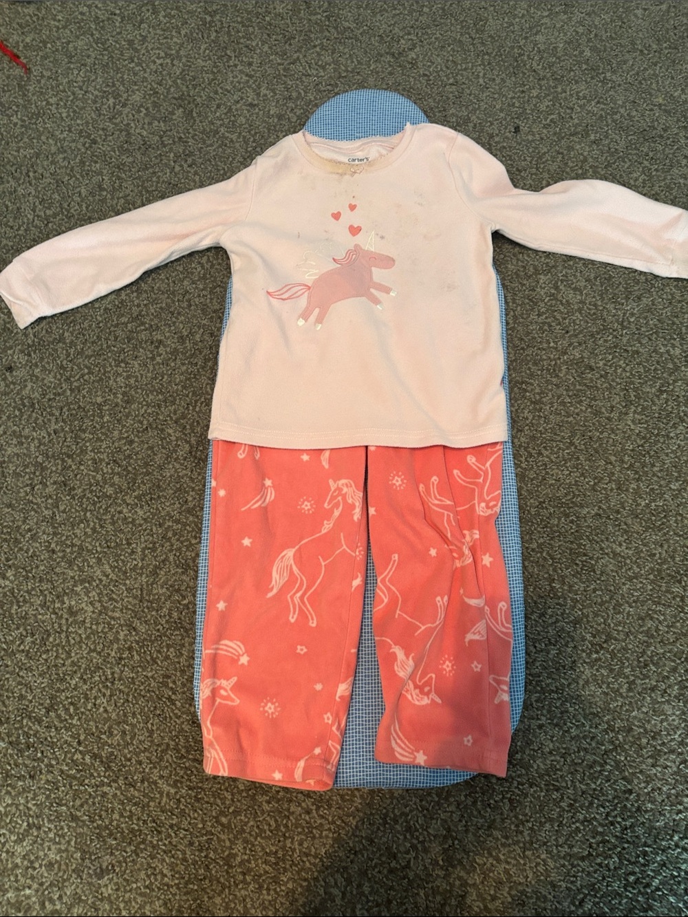Carter’s Girls' Pink Unicorn Long Sleeve Pajama Set - Picture 3 of 6